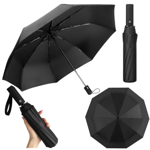Parasol Automatyczny Pokrowiec 12-Żeberkowy Czarny 105 cm