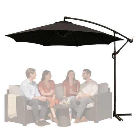 Parasol Ogrodowy Boczny Z Regulacją Pochyłu 350 x 250cm Antracyt