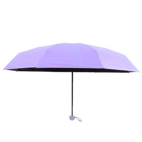 Parasolka Kieszonkowa Składana z Ochroną UV UPF 50+ Etui Fioletowa 90 cm