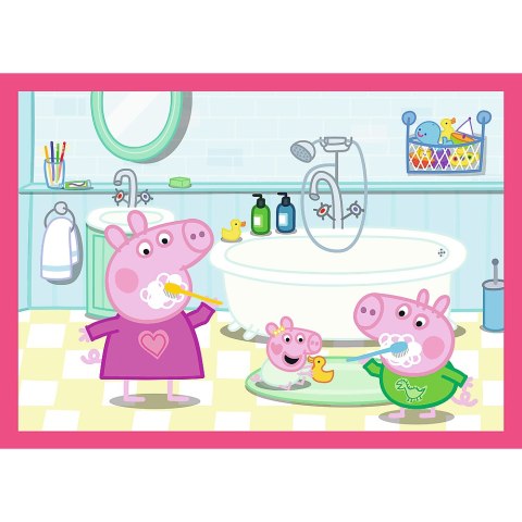 Puzzle - 4w1 (12, 15, 20, 24) - Peppa uwielbia przygody - Świnka Peppa - Trefl 34672