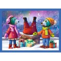 Puzzle - 4w1 (12, 15, 20, 24) - U Treflików pada śnieg - Rodzina Trefilków - Trefl 34657