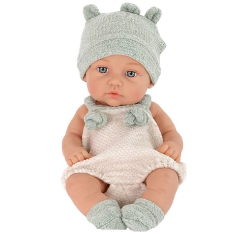 Lalka Bobas Niemowlak Szare Ubranko Czapeczka Śliniaczek 18 cm