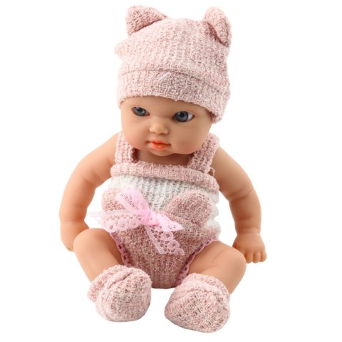 Lalka Bobas Niemowlak Z Kocykiem Biało-Różowe Ubranko Czapeczka 18 cm