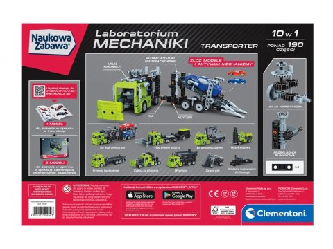 Naukowa Zabawa Klocki Laboratorium Mechaniki Transporter Język Polski Clementoni 50249