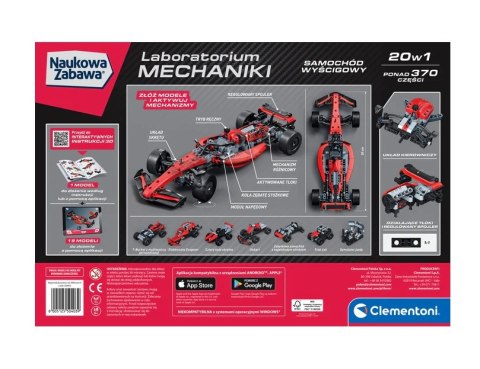 Naukowa Zabawa Laboratorium Mechaniki Samochód Wyścigowy Język Polski Clementoni 50403