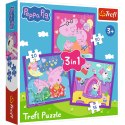 Puzzle - 3w1 (20, 36, 50) - Zwyczaje świnki Peppy - Świnka Peppa - Trefl 34893