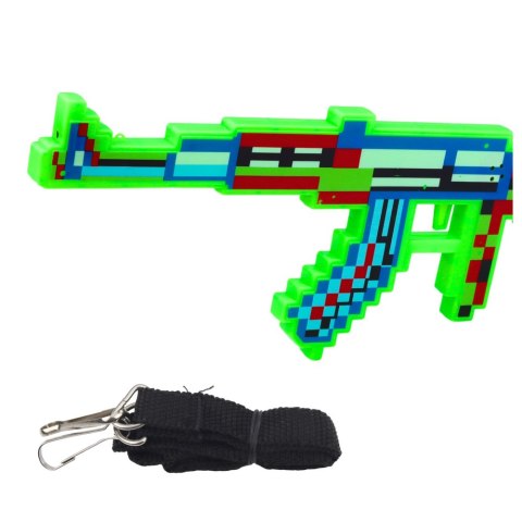 Karabin Pikselowy Broń Światła Dźwięki Laser Zielony 45 cm