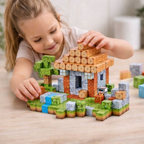 Klocki Magnetyczne Konstrukcyjne Kostki Kwadratowy Świat 3D 312 el.
