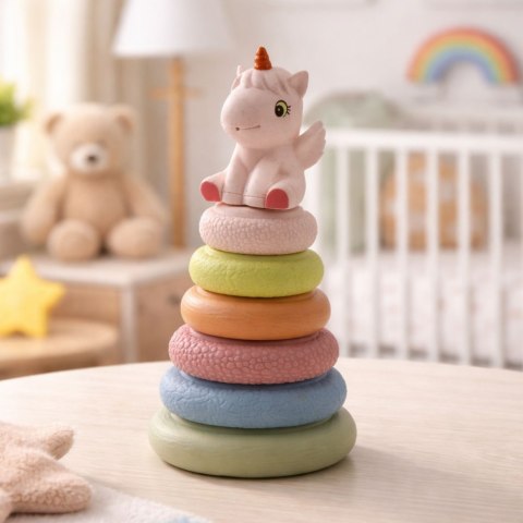 Miękka Piramida Sensoryczna Jednorożec Gumowa EKO Kolorowa