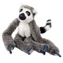 Pluszowa Maskotka Przytulanka Lemur Z Rzepami Do Zawieszenia Szary 35cm
