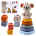 Klocki Sensoryczne Edukacyjne Wieża Z Miękkich Klocków Gumowe Koala 13 el.