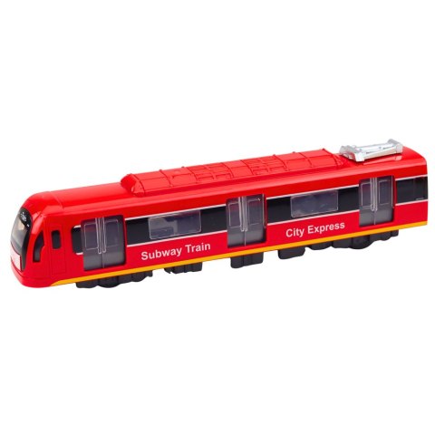 Metro Pociąg City Express Otwierane Drzwi Światła Dźwięki Czerwony