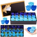 Flower Box Wieczne Pachnące Róże Kwiaty w Pudełku Niebieskie 18 szt.