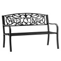 Ławka Ogrodowa Taras Ogród Park Metalowa Oparcie WELCOME Czarna 127 cm