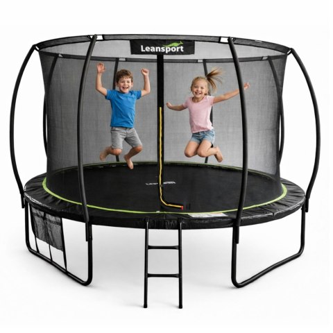 Trampolina Ogrodowa LEAN Z Siatką Wewnętrzną Czarno-Zielona 487CM 16FT