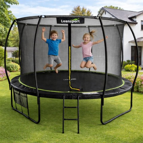 Trampolina Ogrodowa LEAN Z Siatką Wewnętrzną Czarno-Zielona 487CM 16FT