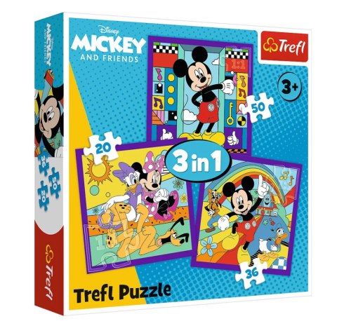 Puzzle - 3w1 (20, 36, 50) - Miki i jego wesoła ekipa - Myszka Miki i Przyjaciele - Trefl 34894