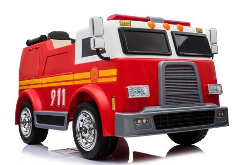 Wóz Strażacki na Akumulator Czerwony Dla Dzieci Pilot Sikawka LL911