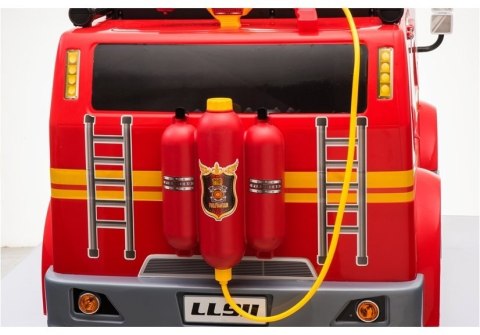 Wóz Strażacki na Akumulator Czerwony Dla Dzieci Pilot Sikawka LL911