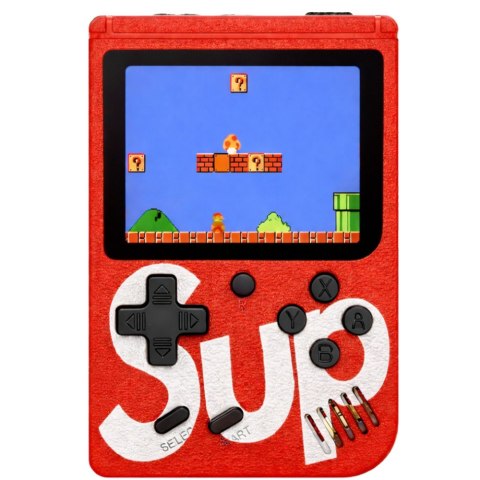 Elektroniczna Gra Konsola Retro Sup 400 Gier LCD 8 Bit Czerwona