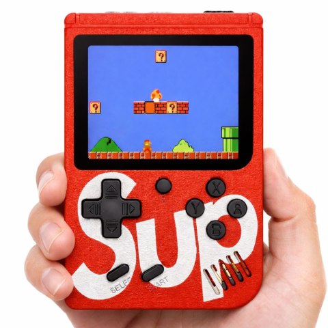 Elektroniczna Gra Konsola Retro Sup 400 Gier LCD 8 Bit Czerwona