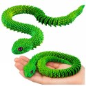 Figurka Dekoracyjna 3D Wąż Segmentowy Zielony Mieniący Się Ruchomy 45 cm