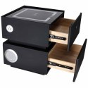 Szafka nocna wisząca szuflady oświetlenie LED USB ładowanie głośnik Bluetooth czarna