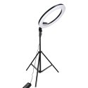 Lampa pierścieniowa LED RGB ring do selfie filmów ze statywem i pilotem 45cm
