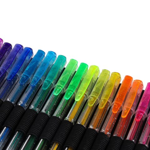 Długopisy żelowe kolorowe w etui 100 sztuk + 100 wkładów