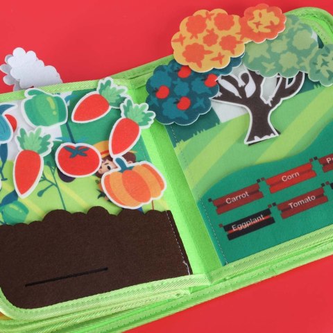 Książeczka sensoryczna edukacyjna manipulacyjna farma