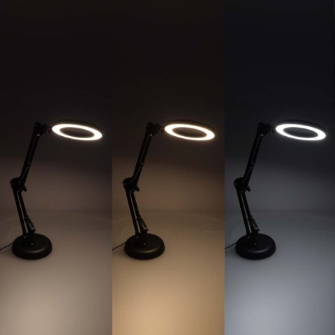 Lampka na biurko biurkowa LED z lupą szkło powiększające obrotowy wysięgnik 2 sposoby mocowania