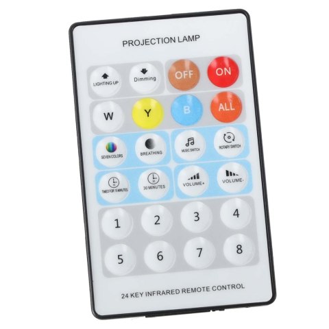 Lampka nocna projektor gwiazd LED USB obrotowy 6 motywów pilot jelonek
