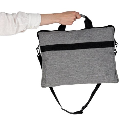 Torba na laptopa 15,6 cali na ramię z paskiem teczka biznesowa damska męska szara
