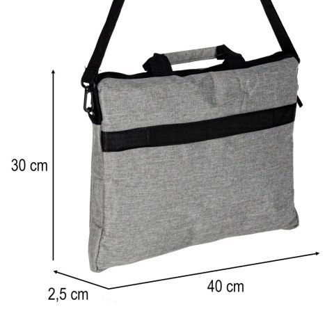 Torba na laptopa 15,6 cali na ramię z paskiem teczka biznesowa damska męska szara