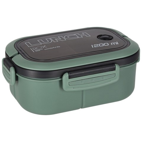 Lunch box śniadaniówka pudełko śniadaniowe z przegródkami dzielone 1200ml zielone