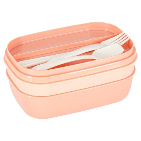 Lunch box śniadaniówka pudełko śniadaniowe z przegródkami dzielone 1900ml pomarańczowe