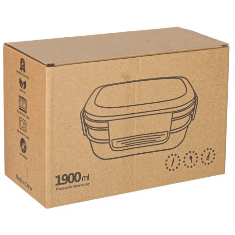 Lunch box śniadaniówka pudełko śniadaniowe z przegródkami dzielone 1900ml pomarańczowe