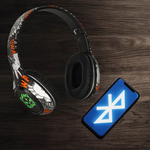 Słuchawki bezprzewodowe nauszne Bluetooth RGB Gaming Sport 200mAh czarne