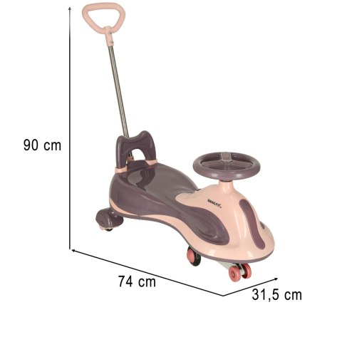 Jeździk grawitacyjny LED Swing FIX S2 skuter z rączką fioletowy max 100kg