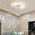 Lampa LED sufitowa plafon do pokoju dziecięcego ściemniana + pilot księżyc biała