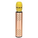 Mikrofon bezprzewodowy karaoke dla dzieci głośnik Bluetooth 2000mAh karta SD USB wysoka jakość złoty