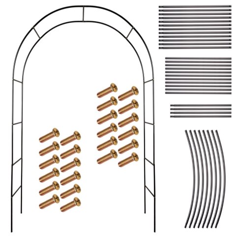 Pergola ogrodowa LUARO łuk uchwyt na róże kwiaty bluszcz pnącza metalowa 240 x 140 cm