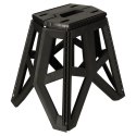 Taboret składany krzesełko turystyczne kempingowe przenośne 40 cm czarny