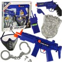 Zestaw policyjny małego policjanta pistolet karabin maska kajdanki akcesoria policyjne
