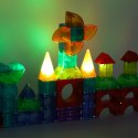 Klocki magnetyczne konstrukcyjne świecące elementy figury 3D 134 el.