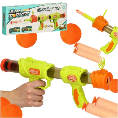 Pistolet na kulki karabin na piankowe naboje solidny dla dzieci gra 2w1 zielony