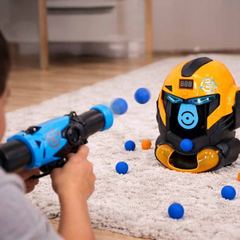 Gra zręcznościowa robot kask strzelanie do celu pistolet kulki celownik