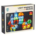 Klocki magnetyczne konstrukcyjne świecące elementy figury 3D 32el.