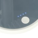 Wentylator biurkowy wiatrak przenośny bezprzewodowy USB z akumulatorem regulowany 4 poziomy mocy LED 38cm biały