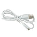 Wentylator biurkowy wiatrak stojący bezprzewodowy USB na pilot z lampką 4 poziomy mocy 18cm biały